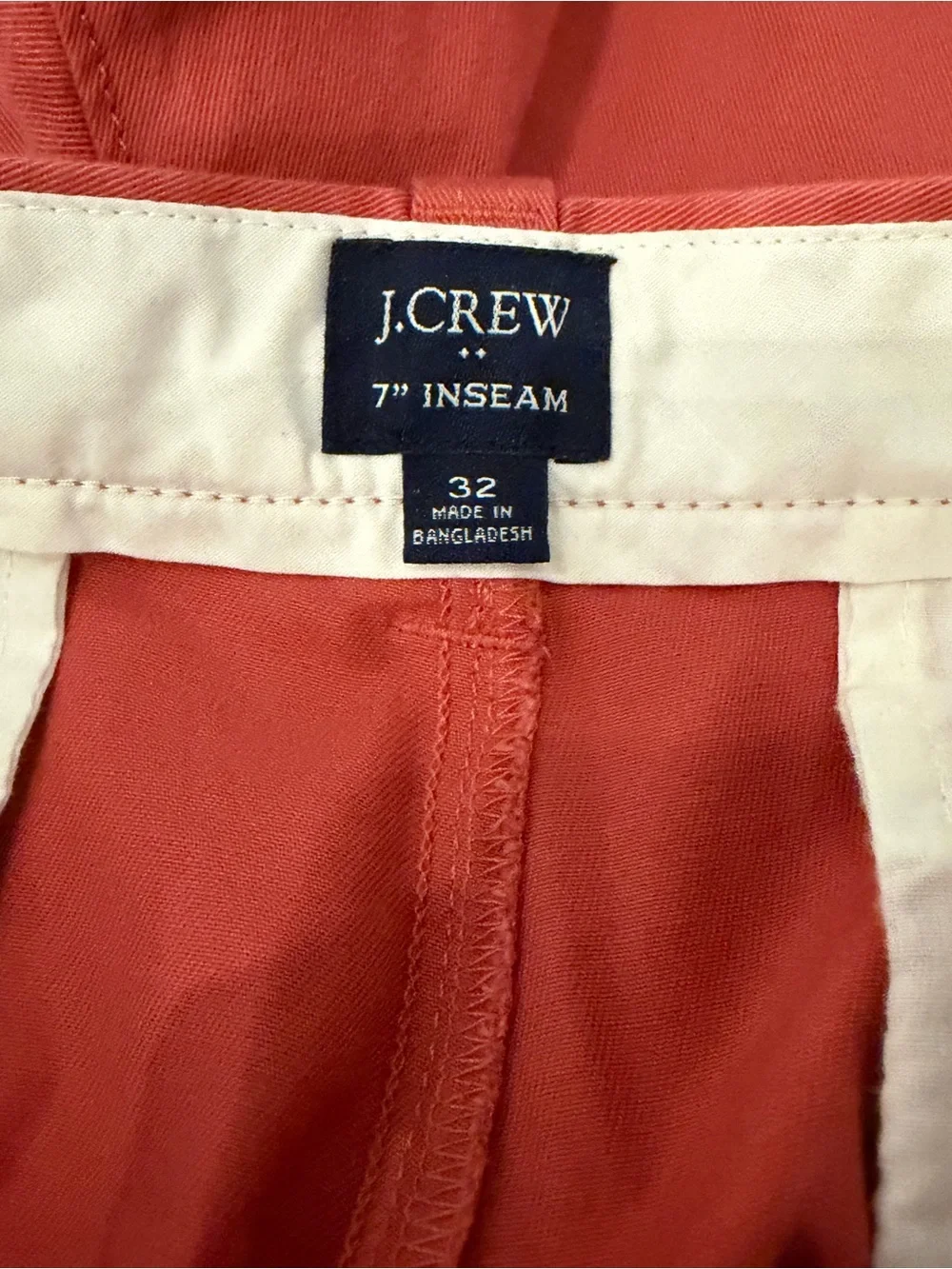 J. Crew Men's Coral Flat-Front Chino Shorts